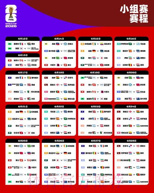 2026世界杯比赛时间一览全程直播怎么查